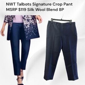 Talbots Signature Pant Silk Wool Blend, NWT Size 8P MSRP $119